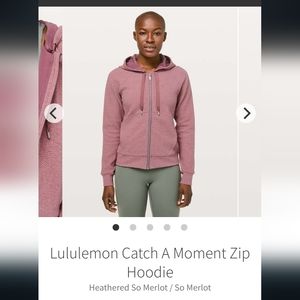 Lululemon sz. 6 Catch A Moment Zip Hoodie Pink Heathered So Merlot